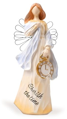 Tuzsocr Engel Figur - Betender Engel, Schutzengel-Statue, Engelstatue hält EIN Herz in der Hand, Liebe Heilender Harzfigur Sammelfigur, für Office Desktop, Moderne Dekoration, Raumdekoration (Stil 3)