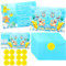 Sotobegirl Einladungskarten Kindergeburtstag Junge Mädchen, 12pcs Anime Cartoon Deutsche Geburtstag Partyeinladungen mit Umschlägen Aufklebern, Geburtstag Einladungskarten Set für Themed Party (Blue)