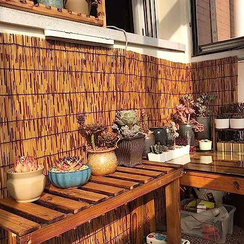 Separador para jardín y balcón, estera natural para valla de jardín para textiles para el hogar, para jardín y balcón, 61 x 213 cm