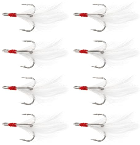 SG Store Lot de 30 hameçons triples en acier à haute teneur en carbone pour pêcheurs en eau douce et salée, 4#