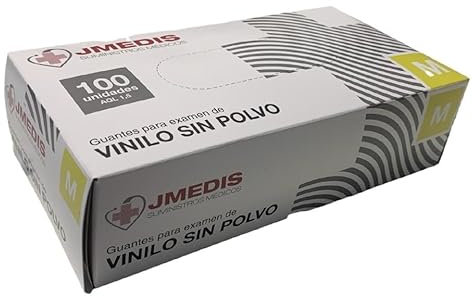 JMEDIS - Guanti in vinile senza polvere, 100 pezzi, per esami medici (1, M M)