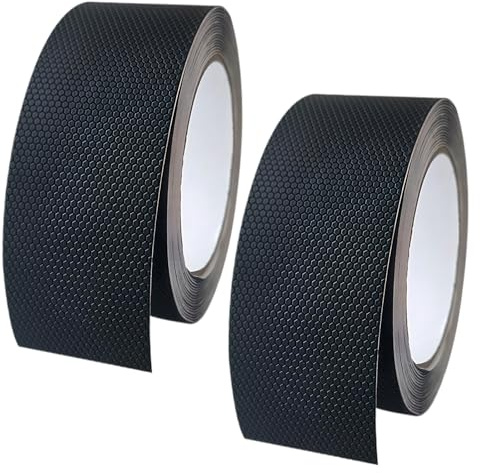 Scotch Antidérapant 2 Rouleaux Super Strong Caoutchouc Antidérapant Autocollant Bande Antidérapante Structuré Adapté Aux Outils De Bricolage Escaliers Mains Courantes (Noir 5 CMX5 M)