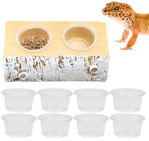 Rebord d'alimentation Gecko – Mangeoire Amovible en résine, système de Bol de Terrarium surélevé avec de Montage Amovible | Plate-Forme d'alimentation de l'habitat adaptée à la Tortue lézard s
