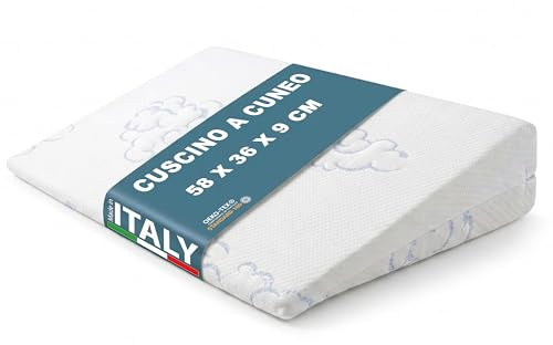 Manami Cuscino a Cuneo, Inclinazione Ergonomica 15°, Sfoderabile e Lavabile, Cuscino Lettino,Traspirante, Made in Italy