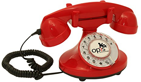 Opis FunkyFon Cable: El Teléfono Fijo Retro Vintage, un Teléfono Antiguo y Clásico para tu Casa Rojo