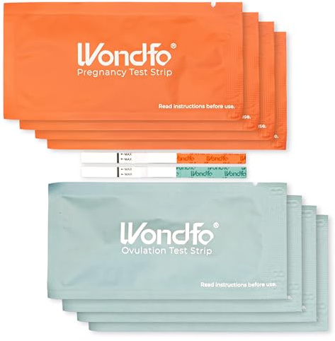 Wondfo 100 Ovulation Test Strips and 20 Pregnancy Test Strips Kit - Rapid Test Detection for Home Self-Checking Urine Test (100 LH + 20 HCG)
