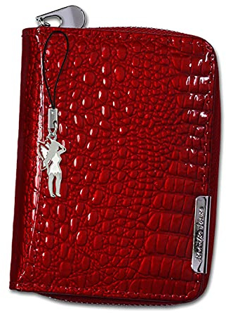 Damen neu klein rot lackleder Geldbörse Geldbeutel Portmonee echt leder Portemonnaie Damenbörse