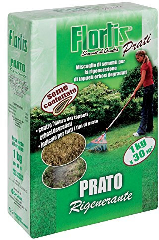 Flortis Rigenerante. Semi confettati per prato. Semi incapsulati anti formiche e volatili. Semenza prato degradato contro l'usura manto erboso. Semi prato resistente. Sementi per prato fino 40m²