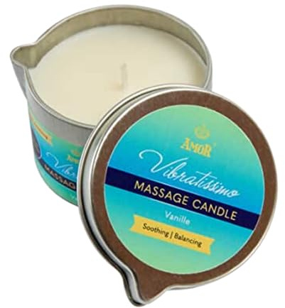 VIBRATISSIMO Bougie de massage Vanille 50 ml I parfumée à la vanille I détente I Matières premières naturelles & huile de coco I Convient aux peaux sensibles