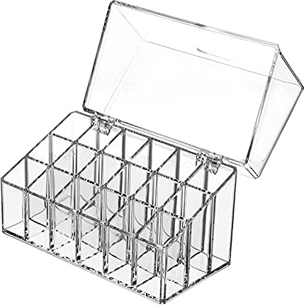 Boîte Rangement pour Rouge Lèvres, Espaces Rangement Maquillage, Boîte de Rangement Cosmétique, Transparent Organisateur Cosmétique, Convient pour Coiffeuse et Comptoir