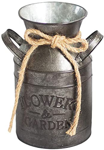 VIXPET Metal Plant Pot Vintage Flower Holder Milk Churn Pot Tall Iron Sheet Vase Bucket Flower Arrangement Decorative