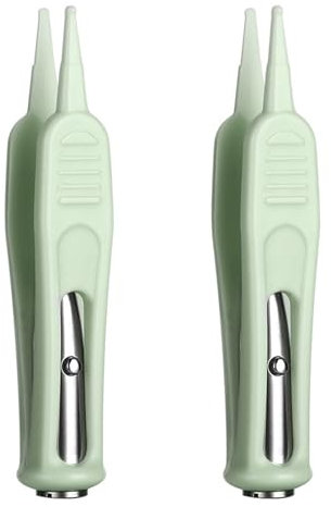 LED Baby Nasenpinzette,Nase Reinigung Pinzette,Kunststoff Ohr Nasenreinigung Pinzette,Babypflege Kunststoff Pinzette,Baby Sicherheits Pinzette,Babypflege Pinzette,Baby Ohrnasen Nabelreiniger Clip,2PC