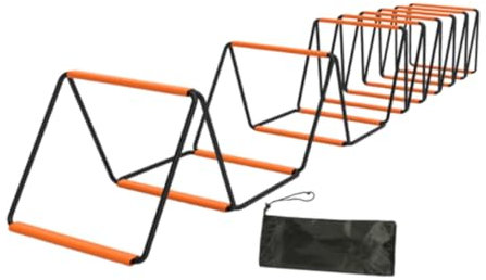 Harilla Koordinationsleiter, Koordinationstrainingsleiter, sofort aufbaubar, 16 Sprossen, verstellbar, flexibel, Koordinationstrainingsgerät