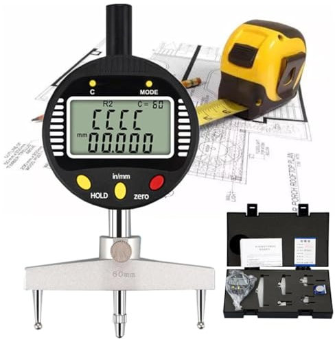 Digital Radius Gauge with Changeable Measuring Jaw - High Accuracy Inside and Outside Gage for 0.2-27.5/5 mm - 700 mm Measurements
