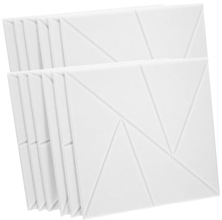 Operitacx Pannelli Insonorizzanti e Decorazione Pareti in Poliestere Autoadesivi 12 Colore Chiaro da 30x30 Cm per Riduzione Rumore in Uffici Domestici e Studi