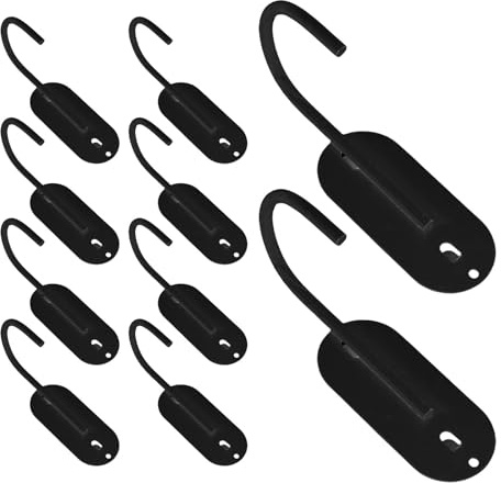 UKCOCO Ganci per Pannello Forato con Foro Ellittico 40mm, 10 Pezzi in Metallo Nero ad Alta Resistenza, Resistenti a Ruggine e Corrosione, per Laboratori e Garage