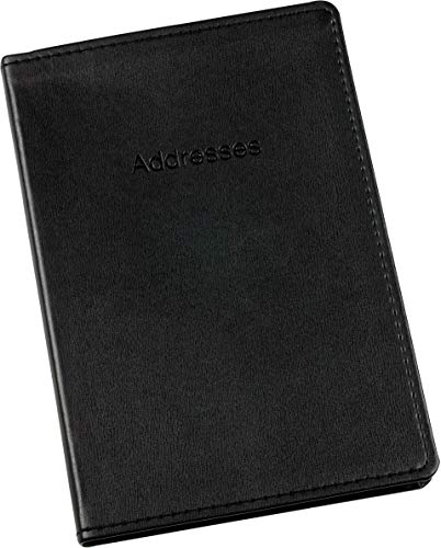 Esposti stor adressbok | 360 utrymmen | adressböcker med alfabetiskt index | anteckningar, speciella tillfällen och datum sektioner | Mjukt konstläder sytt fodral | Svart | 131 x 196 mm