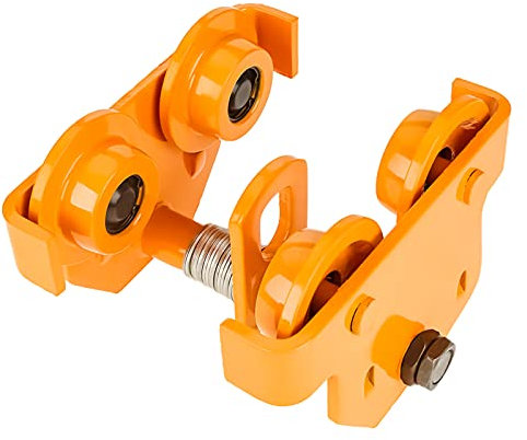 Laufkatze 1T Handwagen Rollfahrwerk Krankatze 10-20cm Einstellbar Breite Edelstahl Heavy Duty Handfahrwerk Trolley für Handhebel, Industrie, Lager, Garage