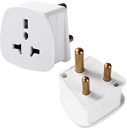UK to South Africa Plug Adapter, Gadgets Hut UK - Pack of 2 Type G to Type M Travel Adaptor, 3250 W Max, Grounded, CE/UKCA certified – Safe UK Travel Plug for South Africa - Twin Pack