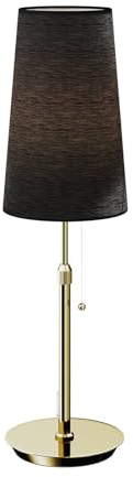 Lucande Tischlampe Pordis (Modern) in Schwarz aus Metall (1 flammig, E27) - Textil Tischleuchte Schreibtischlampe Nachttischlampe Wohnzimmerleuchte