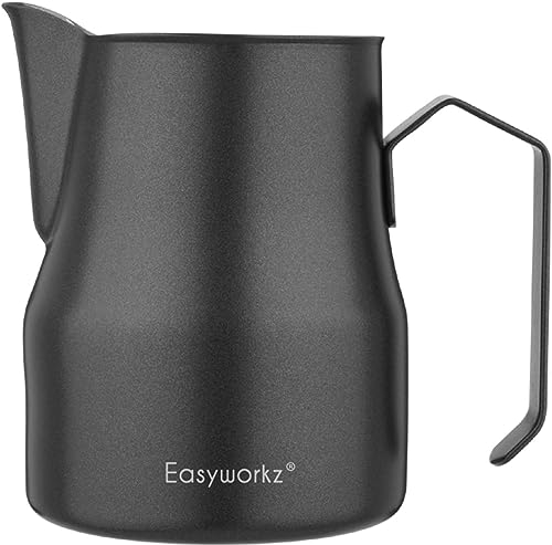Easyworkz Milchaufschäumkrug aus Edelstahl 350ml Espresso Dampfkrug Milchkännchen Kaffee Schaumkrug Milchkrug Tasse Cappuccino Latte Art Tasse