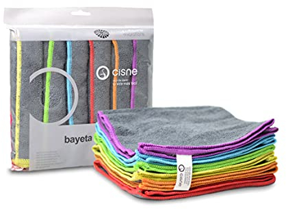 CISNE | Pack 6 bayetas microfibra | Bayetas cocina | Bayetas limpieza | Bayetas mejor absorción | Bayetas hogar | Bayetas atrapapolvo | Bayetas polvo casa | Bayetas alta calidad | Bayetas magic clean