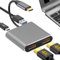 CLIUNT USB-C to Dual HDMI Adapter - 4K@60Hz, 4-in-1 USB-C to Dual Monitors, 2 HDMI Ports for Laptop, MacBook, Surface, Dell, Lenovo Yoga, Chromebook