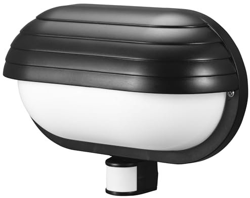 EL-HOME ‎Lampada ML-10B7 con sensore di movimento 180° PIR, E27 – per esterni, applique, portalampada da giardino, portalampada - nero