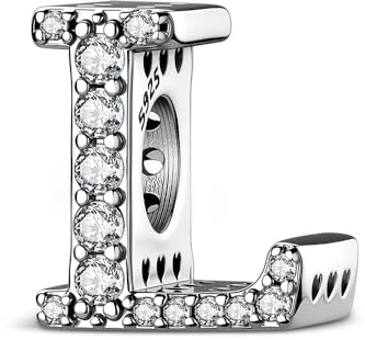ChenYuTe 925 sterlingsilver bokstavsberlocker A~Z 5A zirkon bokstäver berlocker pärla alfabet berlock kompatibel med europeiska armband och halsband