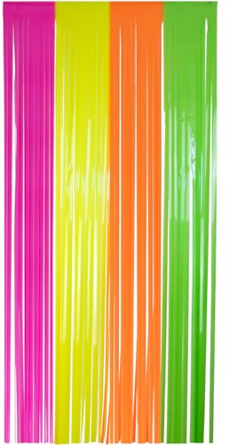 Folat B.V.- Folat 27593 Cortina Neón-1 x 2 m-Serpentinas de Aluminio para Bodas, Fiestas, fotomatón y decoración de escenarios de Festivales, Multicolor