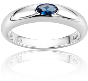 OROVI Anello Donna Argento 925, Anello Solitario di Fidanzamento con Zaffiro, Fede Elegante in Argento Sterling, Gioielli Donna Anallergici, Confezionato in Scatola Portagioie Regalo