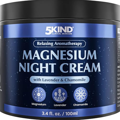 5Kind Crema de magnesio 100ml- Bálsamo relajante con lavanda y manzanilla para favorecer un sueño reparador- Aromaterapia calmante con extractos de lavanda y manzanilla
