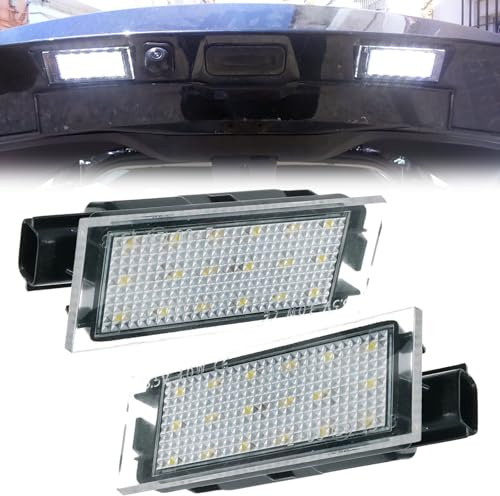 dunxunn 2Pcs LED Number Plate Lights Compatible with Renault Clio Megane Kadjar Kangoo Koleos Vel Satis Twingo Espace Laguna Master, Replacement for Smart Fortwo Forfour W453 Rear License Plate Bulb