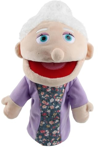 XIMEY Marionette da Mano Muppet Show, Burattini da Mano, Teatrino Marionette di Peluche, Pupazzo di Peluche, Master of Puppets per Racconta Storie, Educazione, Giochi Interattivi (Nonna, 30cm)