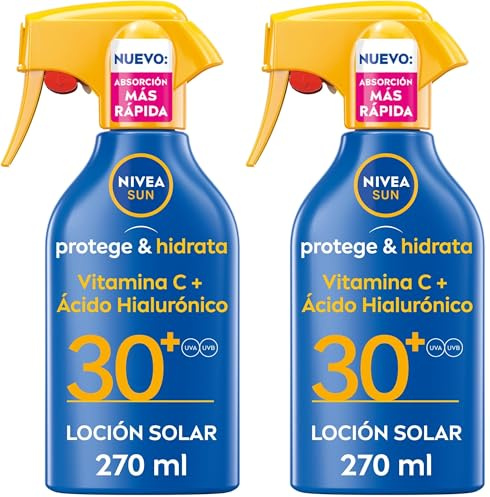 NIVEA SUN Protege & Hidrata - Spray Solar FP30 - Protector Solar Corporal - Protección UVA/UVB Alta - Rápida Absorción - Resistente al Agua - Hidratación 48h - Todo Tipo de Piel - 270 ml