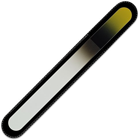 Mont Bleu Grande lima de uñas de cristal de color en estuche de terciopelo negro, vidrio templado checo auténtico, Garantía de por vida | Fabricado a mano en la República Checa