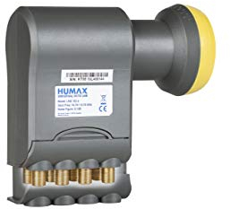 HUMAX Digital Octo-LNB 182s-B Gold, Satelliten universal LNB, LTE-Filter, 8 Teilnehmer inkl. Wetterschutzhülle und vergoldete F-Buchsen, für digitales Fernsehen in HD, Full HD und 4K UHD, schwarz/gelb