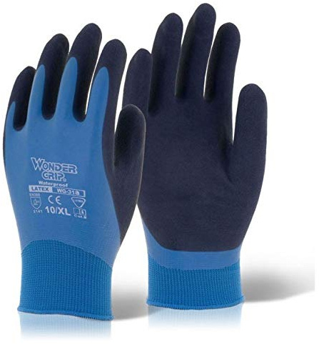 Wonder Grip AQUA WG-318 Gloves Fully Coated Latex Waterproof (9- LARGE)