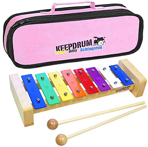keepdrum KGS Pro Glockenspiel für Kinder mit Tasche Pink