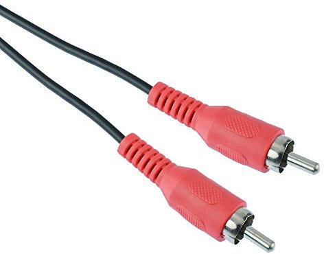 1m Red RCA Male to Male Phono Plug Cable Lead Extension AV Audio