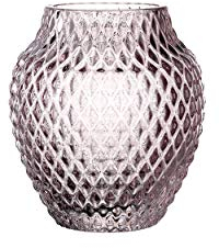 Leonardo Poesia Tisch-Vase, handgefertigte Deko-Vase in Rosa, bauchige Blumen-Vase, Kerzen-Halter aus Glas, schönes Windlicht, Höhe 11 cm, 018670