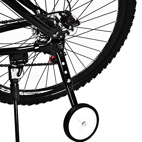 Ruote per Allenamento Bicicletta per Bambini, Stabilizzatori Bici Ruote per 16-22 Pollici Bicicletta, Coppia Ruote Stabilizzatrici Posteriori per Biciclette Universali(nero)