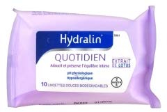 Hydralin Lingettes Intimes Douces - Lot de 4 Paquets de 10