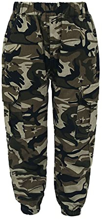 dPois Pantalon de Sport Garçons Enfant Camouflage Pantalons de Gym Survêtement Élastique Pantalon Jogging Fitness Collant Pants Army Militaire Casual 3-14 Ans C Camouflage 3-4 Ans
