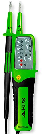 KPS-TP3000LED Comprobador de Tensión AC/DC 750V Continuidad Diodos Rotación y Comprobación de Fase Disparo RCD IP65 CAT.IV