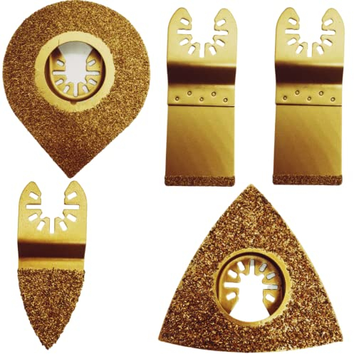 Rennie Tools - Cuchillas oscilantes multiherramienta de carburo para lechada compatibles con Stanley Black & Decker Bosch Fein Multimaster Dremel Makita, Einhell Parkside Ryobi Dewalt, herramienta