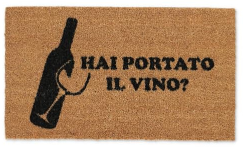Casatessile Zerbino Rettangolare in Cocco cm. 40X70 Allegro Vino New Naturale Tappetino per Ingresso Interno con Fondo Gomma Antiscivolo