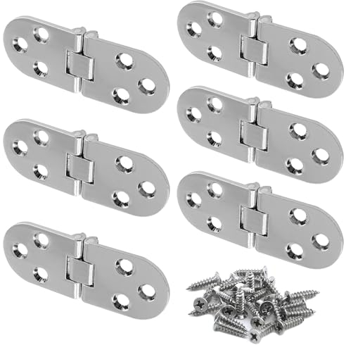 Scharniere Klappbar 80mm × 30mm,Edelstahl zwei Blättere Scharniere mit Schrauben,Edelstahl Scharniere Klappbar, Geeignet für Türen,Fenster,Schränke(6 Stück)