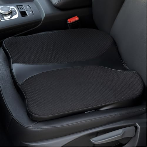QYILAY Cuscino Ergonomico per Sedile Auto in Memory Foam - Aumenta Altezza, Allevia Dolore Lombare e Sciatica, Supporto per Schiena e Fianchi, Ideale per Auto, Ufficio, Sedia a Rotelle.