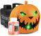 BeamZ S553L Nebelmaschine Halloween Deko mit LED Kürbis Kopf - 550 Watt Rauchmaschine mit 250ml Flüssigkeit, 2-in-1 mit Halloween Kürbis Deko, 16 Farben Lichteffekt, Soundeffekt Nebelmaschine Mini